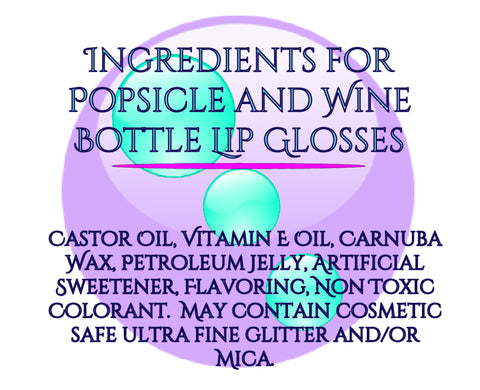 Ingredients for Popsicle and Wine Bottle Lip Glosses - Soapalamode